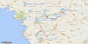 Carte de la 1ère itinérance de l'Observatoire de l'Implicite